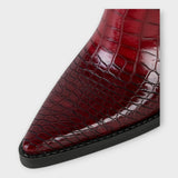 Diseño de zapatos de cocodrilo con elegante tacón