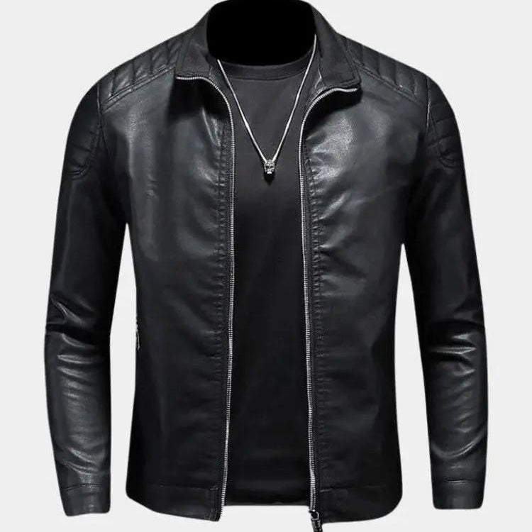 Luca™ | Chaqueta de Cuero con Cierre de Cremallera