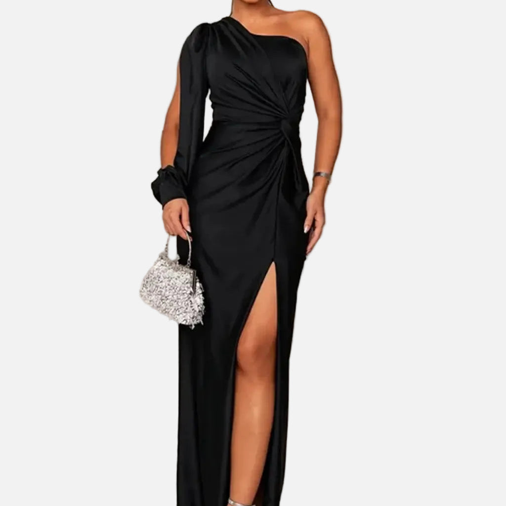 Elegante vestido maxi de invitada de boda formal