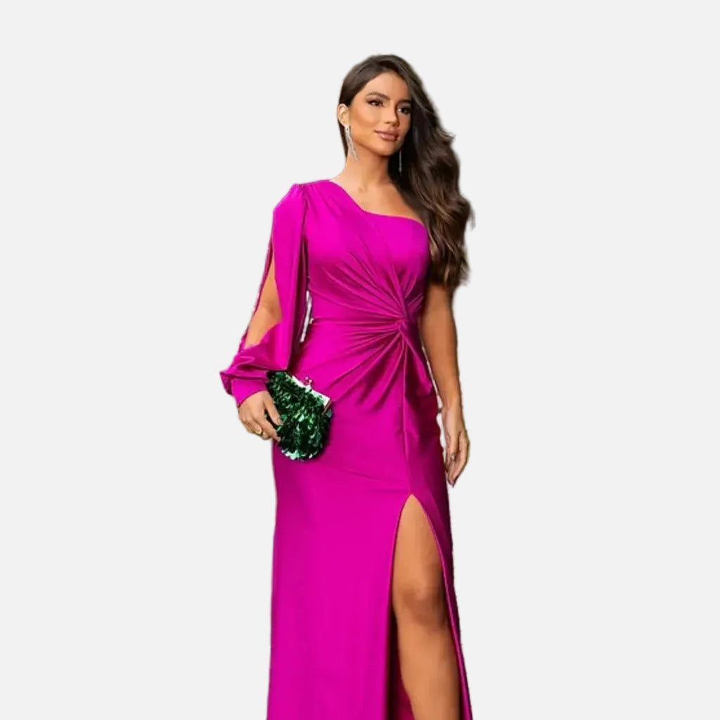 Elegante vestido maxi de invitada de boda formal