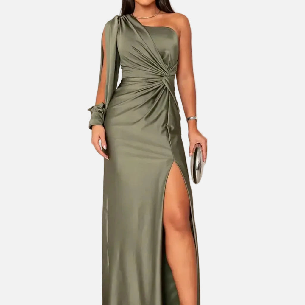 Elegante vestido maxi de invitada de boda formal