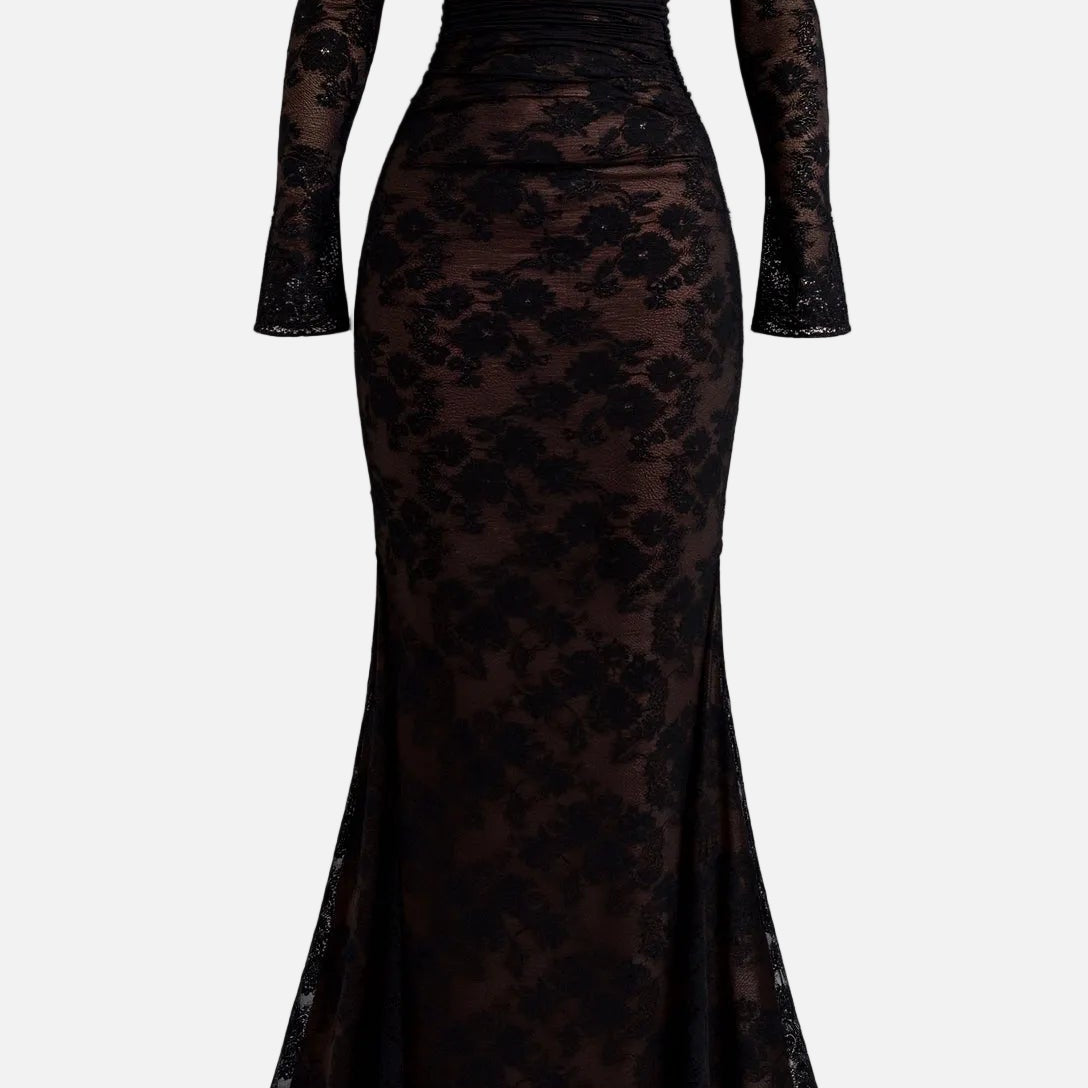 Vestido Maxi de Invitada de Boda con Encaje Largo Livilla