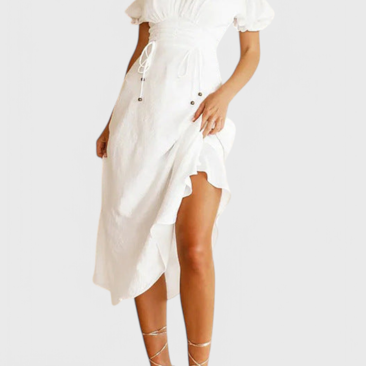 Vestido Midi Off-Shoulder Lucia