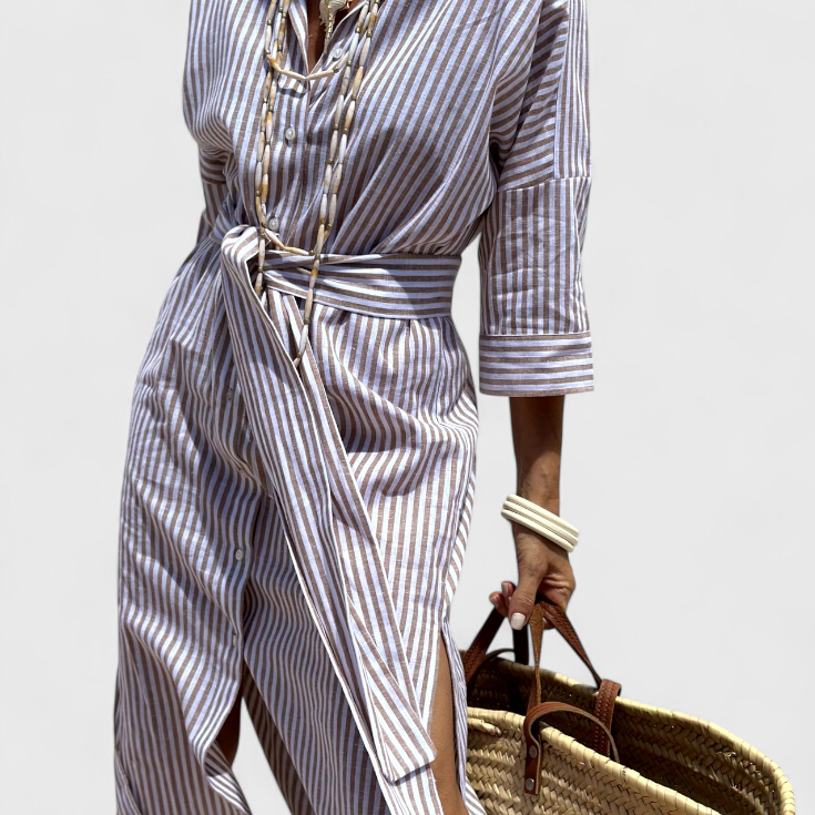 Vestido Camisero a Rayas Sherlyn Timeless