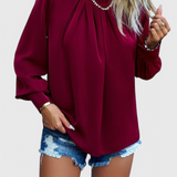Blusa Dottie de Manga Larga con Cuello de Encaje