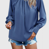 Blusa Dottie de Manga Larga con Cuello de Encaje