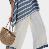 Constança| Conjunto de tela con rayas azules inspirado en el Mediterráneo