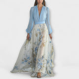 Paula - Vestido maxi floral brillante