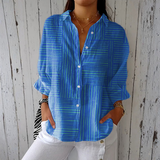Claire | Blusa a Rayas Celeste para un Look Moderno