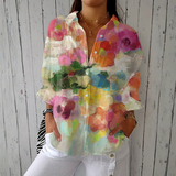 Agnès | Blusa de acuarela con elegante estampado floral