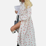 Vestido Camisa Bordado de Corazones Oversized de Verano