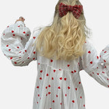 Vestido Camisa Bordado de Corazones Oversized de Verano