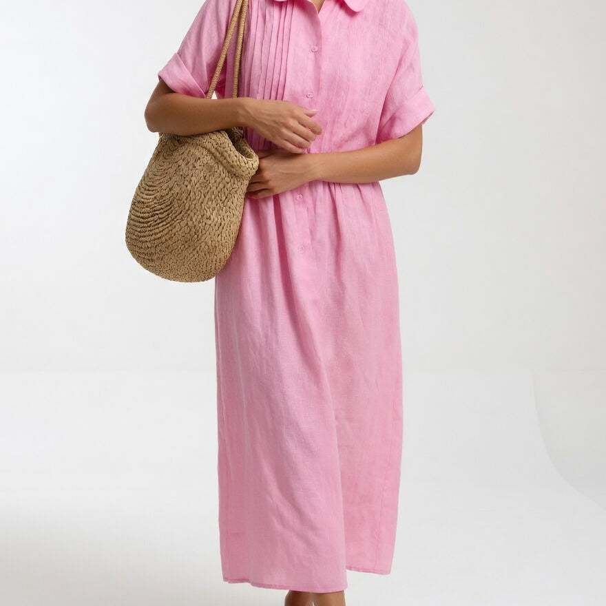 Lysandra — Vestido camisero fluido de verano