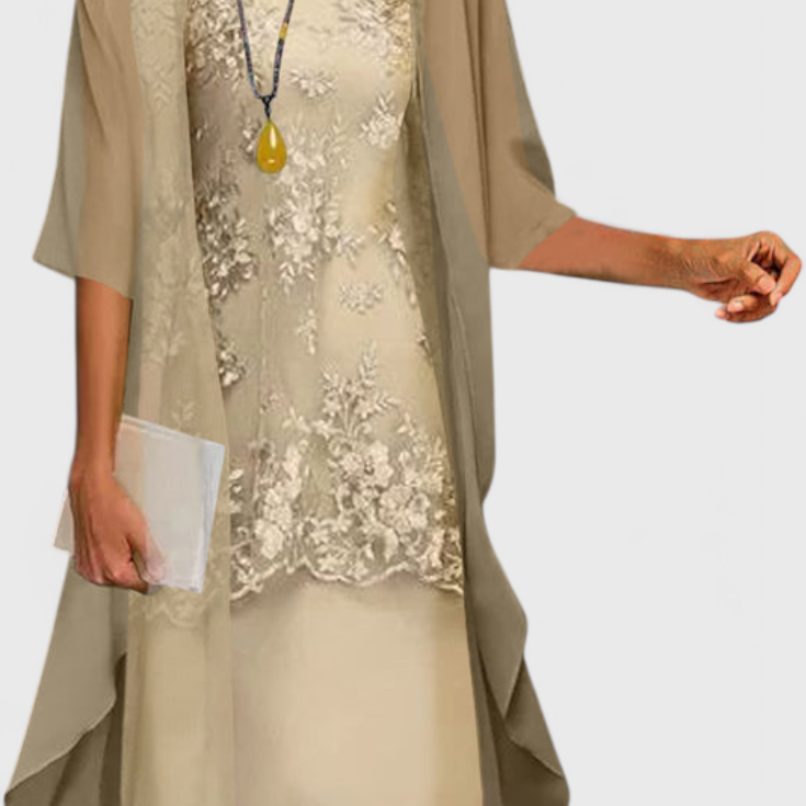 Conjunto de Vestido de Chiffon Elegante Apolline con Diseño Atemporal
