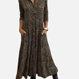 Vestido Largo Relajado Con Escote En V