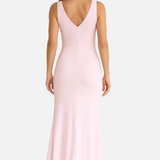 Vestido Maxi de Invitada de Boda con Escote en V Fruncido