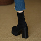 Olga – Botas estilizadas modernas de ante para comodidad