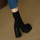 Olga – Botas estilizadas modernas de ante para comodidad