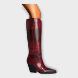 Diseño de zapatos de cocodrilo con elegante tacón