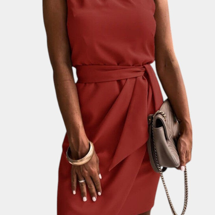 Vestido Drapado de Un Hombro Ainsley