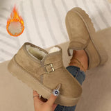 Aurora | Botas de plataforma de cuero nubuck sintético con forro cálido y suela antideslizante