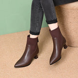 Clara–Botas de plataforma de cuero