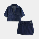 Conjunto de jeans con escote en V