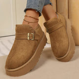 Aurora | Botas de plataforma de cuero nubuck sintético con forro cálido y suela antideslizante