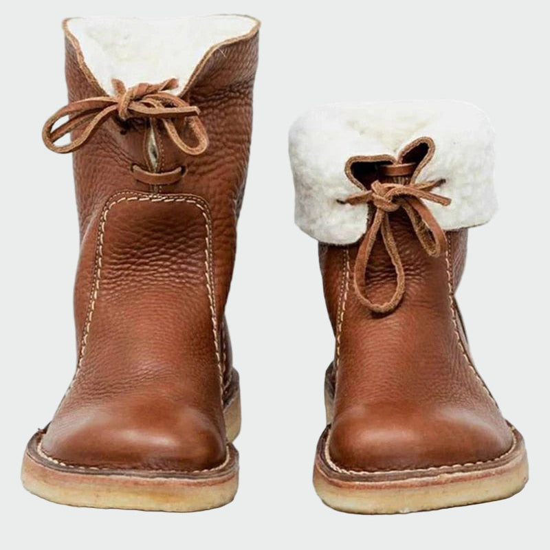Botas de cuero impermeables con forro de lana