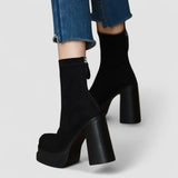 Olga – Botas estilizadas modernas de ante para comodidad