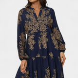 Vestido Maxi Yaiza con Toque Bohemio y Estampado Vintage
