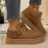 Aurora | Botas de plataforma de cuero nubuck sintético con forro cálido y suela antideslizante