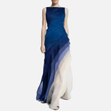 Vestido Maxi de Satén Sin Mangas - para Ocasiones Especiales