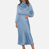 Vestido de Noche de Satén – Elegante Ropa Formal de Manga Larga