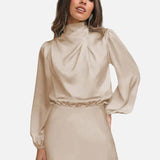 Vestido de Noche de Satén – Elegante Ropa Formal de Manga Larga
