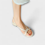 Evelyn - Sandalias Planas Elegantes Minna con Excelente Adorno