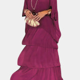 Vestido Maxi Caroline con Volantes y Mangas Murciélago