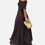 Vestido Maxi de Chiffon sin Hombros