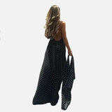 Vestido Maxi de Lunares Vintage con Escote en V
