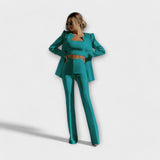 Selina - Conjunto elegante de 3 piezas (Blazer, Top, Pantalones)