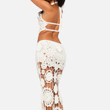Vestido Maxi de Verano con Corte de Ganchillo Blanco