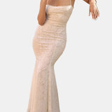 Vestido Maxi de Invitada de Boda Blanco con Tirantes Finos
