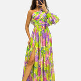 Elegante Vestido Fluido de Un Hombro para Eventos de Verano