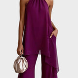 Viola - Conjunto Halter Elegante con Pantalones
