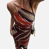 Vestido Maxi de Cuello Halter – Vestido Fluido de Silueta Resort para Mujeres