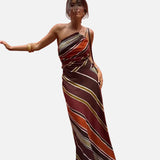 Vestido Maxi de Cuello Halter – Vestido Fluido de Silueta Resort para Mujeres