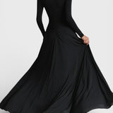 Adela™ | Vestido largo negro sofisticado