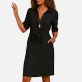 Vestido Midi de Trabajo Relajado para Mujeres
