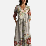 Vestido Maxi Floral de Verano con Escote en V