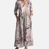 Vestido Maxi Floral de Verano con Escote en V
